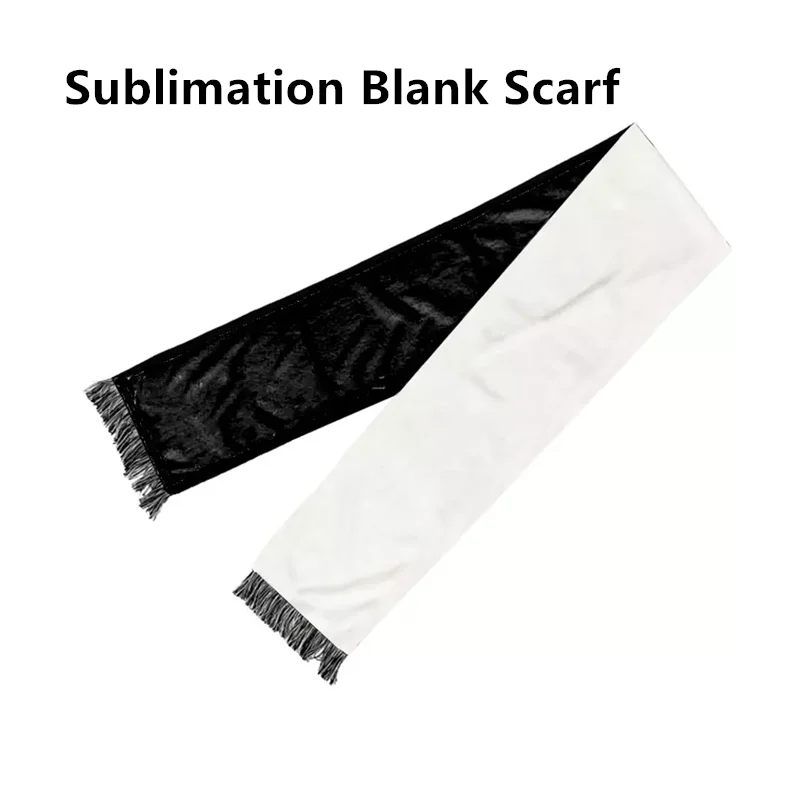 

Hot Selling Winter Fancy Personalized Sublimation Blank White Neck Scarf With Tassels for Customized Design Logo Gift