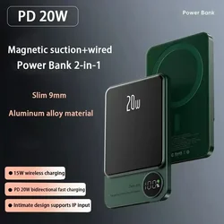 50000mAh Portable Powerbank Type C Fast Charger Wireless Power Bank Magnetic For iPhone 14 13 12 Xiaomi Samsung Magsafe Series