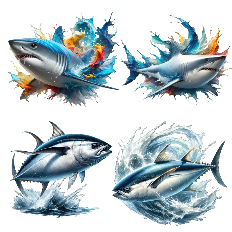 Three Ratels CD215 Active sea fish Wall stickers are home decor bathroom decals