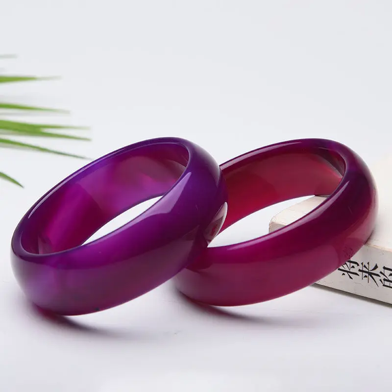 High-end Latest Natural Agate Bracelet Noble Purple Jade Exquisite Jewelry Accessory Gift Fashion Bangles Fine Hand Decorations