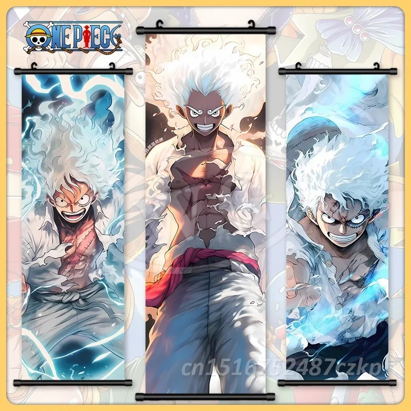 High-definition inkjet animation One Piece Luffy five-speed canvas decorative painting living room hanging hanging painting