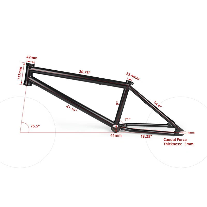 POLSO BMX Frame CRMO Steel Bike 20 Inch 14x110mm Freestyle BMX