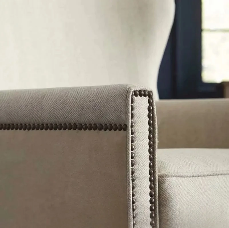 Fabric single sofa living room soft bag sofa chair study leisure reading chair high back tiger chair