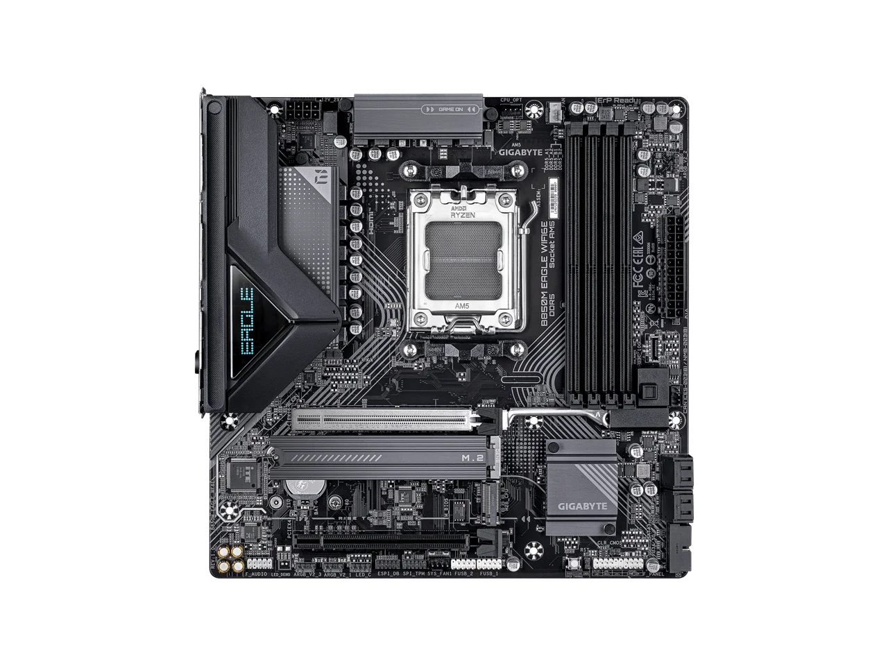 GIGABYTE B850M EAGLE WIFI6E AMD AM5 Motherboard, M-ATX, DDR5, 2x M.2, PCIe 5.0, USB-C, USB 3.2 Gen 2, WIFI6E, 2.5GbE LAN, EZ-Latch, Wi-Fi EZ-Plug