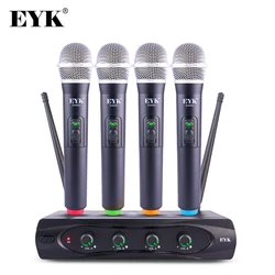 EYK E440U Wireless Microphone System Professional 4 Channels UHF Dynamic Handheld Mic for Karaoke Wedding Party Church Band