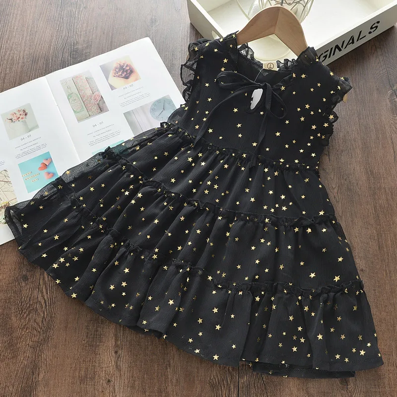 

New Summer Fashion Baby Girls Princess Sequins Dresses Girl Kids Cute Party Clothes Children's Casual Costumes Ruffles Outfits