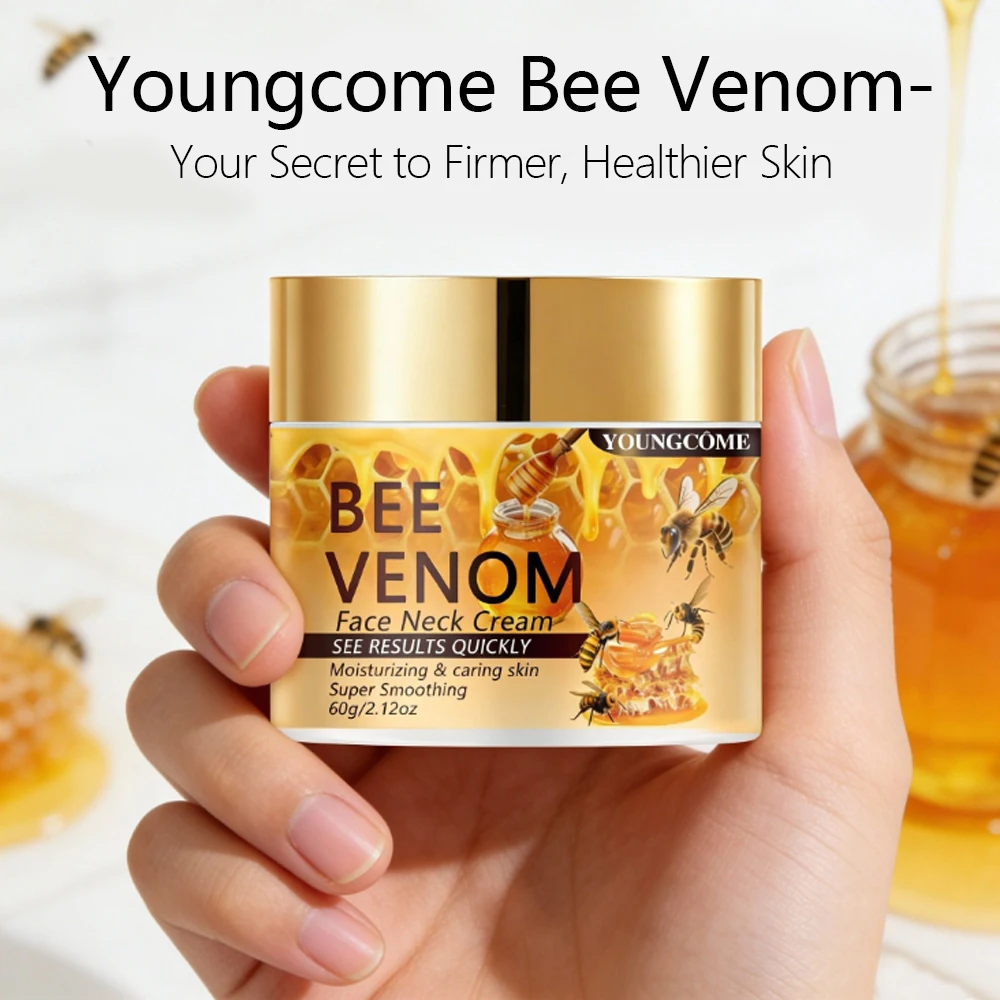 YOUNGCOME Crema para rostro y cuello con veneno de abeja: cuidado hidratante de rápida absorción para pieles súper suaves 40/60ML