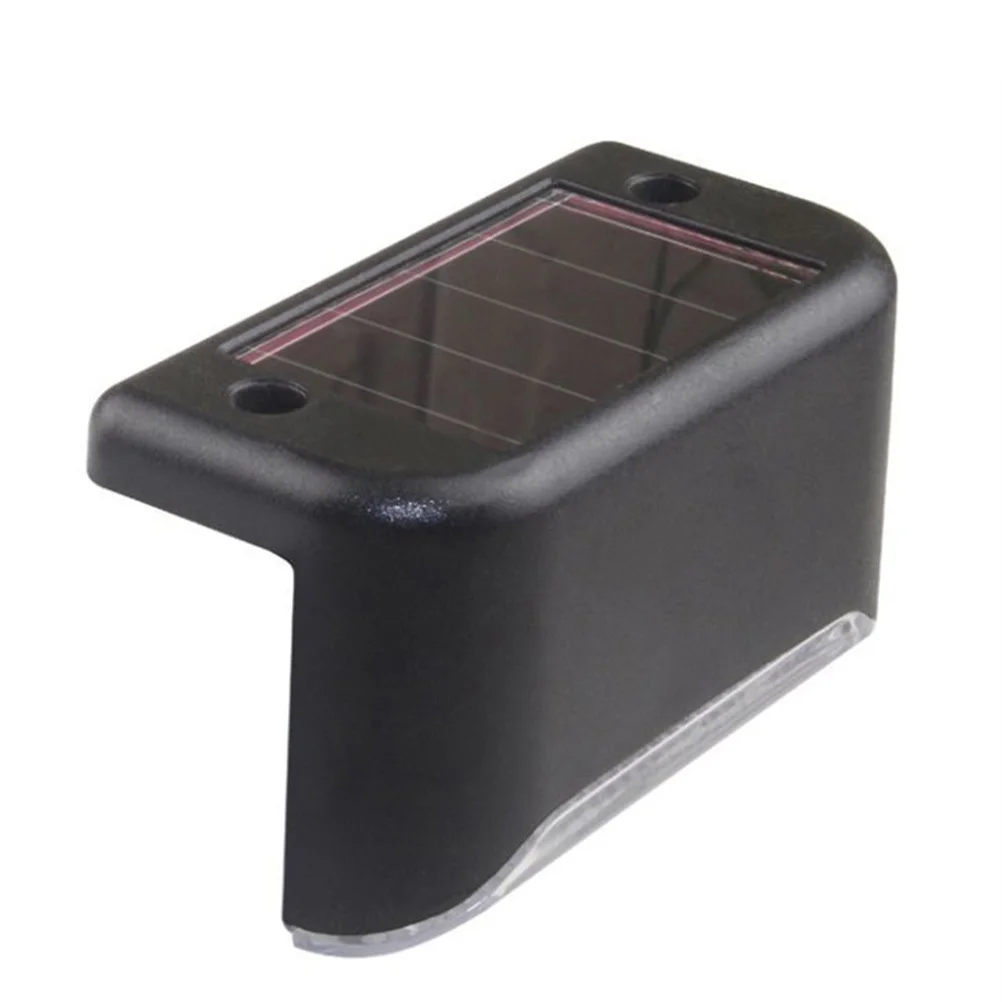 Solar Step Lights Led Stair Deck Railing Outdoor Security Lighting Ip65 Waterproof Garden Path Night Sensor Black Shell