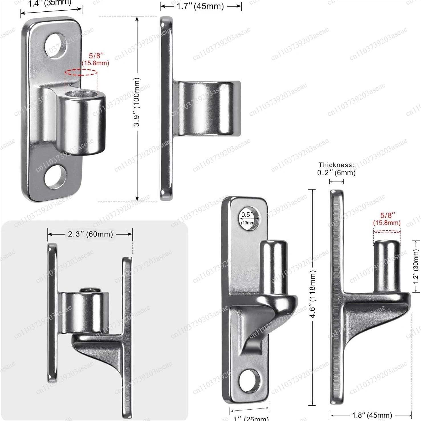 Stainless steel 304 door hinge, wall panel fence door accessories, integrated casting high-strength farm fence hardware