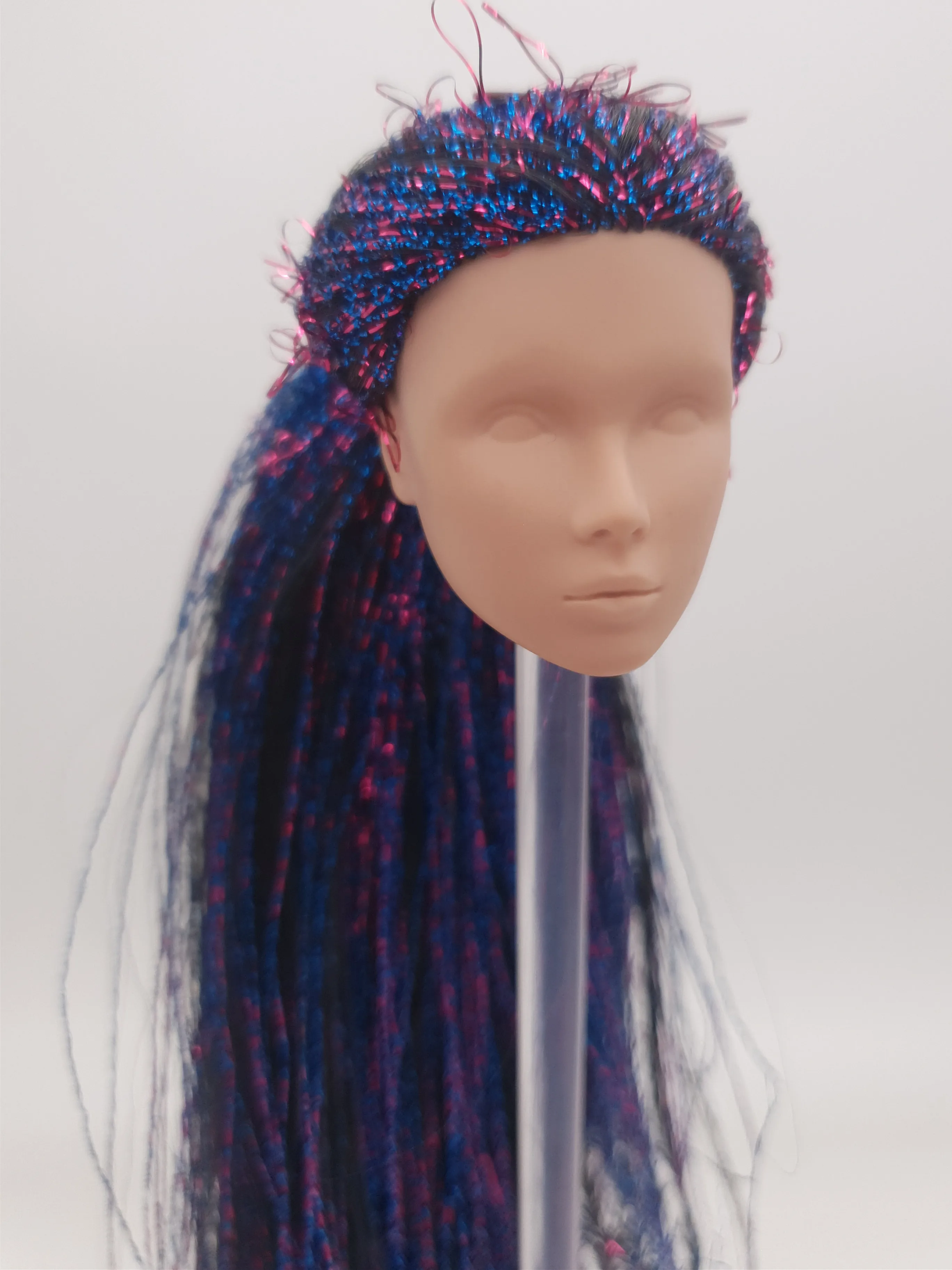 

Fashion Royalty Nu.face Lilith Blair Eden White Skin Blue Hair Rerooted For Repaint Integrity Unpainted Female Doll Head