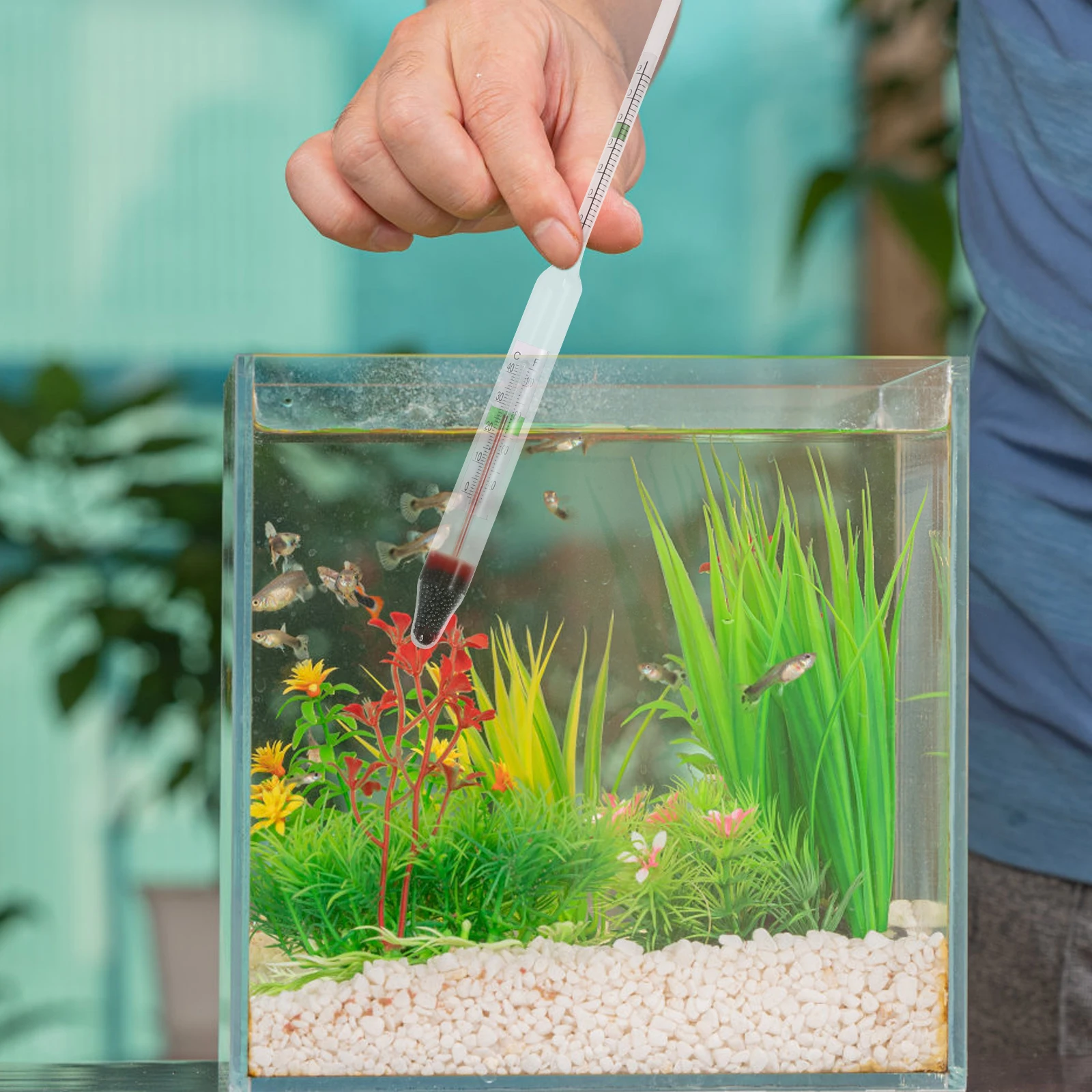 

Hydrometer Aquarium Fish Tank Pond Sea Water Quality Tester 100ml Cylinder Transparent Glass Tester Sea Water Meter