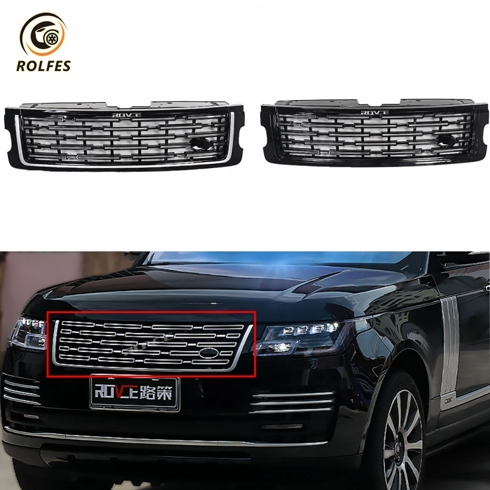 

ROLFES Front Grille Racing Grills For Land Rover Range Rover Vogue L405 2018-2022 Upgrade 2023 Upper Bumper Hood Mesh Grid Grill