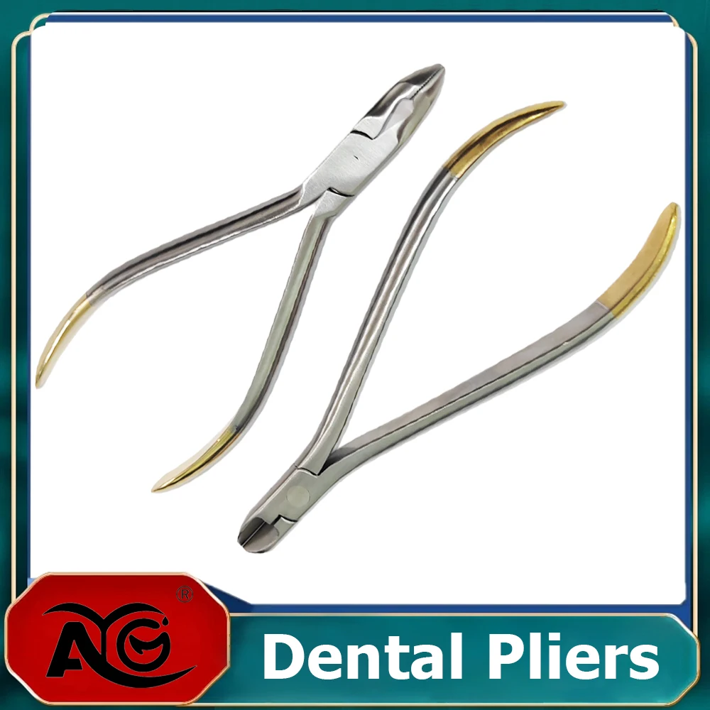 

AG 2Pcs Dental Orthodontic Pliers Lingual Wire Niti Cinch Back Plier Needle Holder End Cutting Pliers Dental Tools