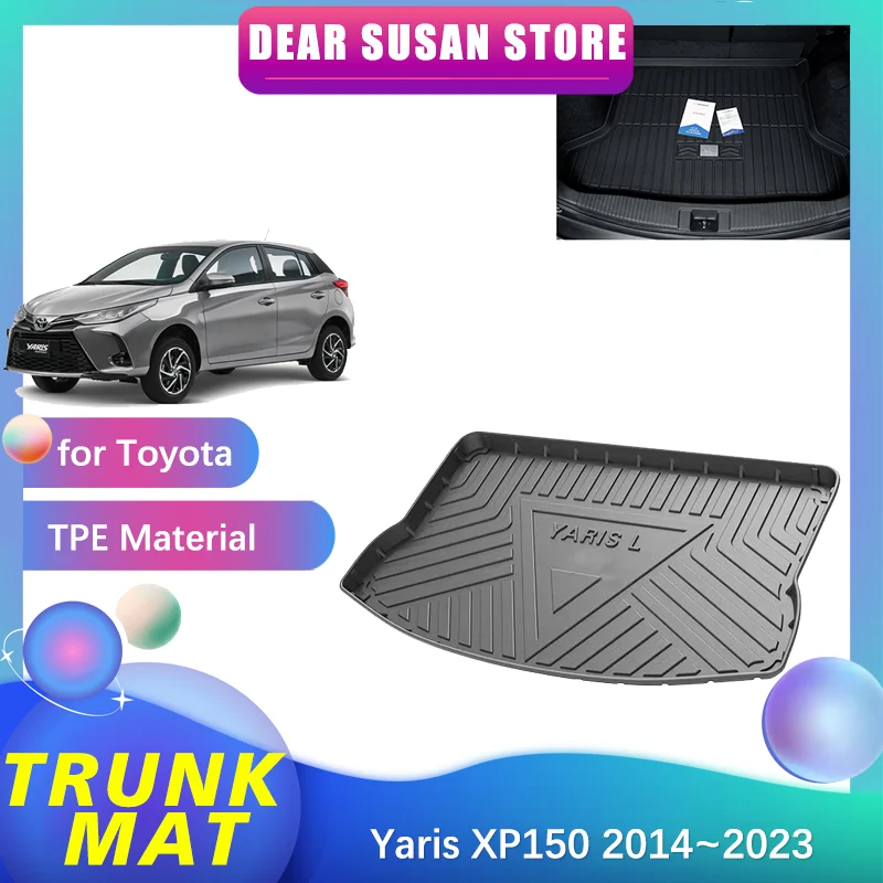 Car Special Mat Tray for Toyota Yaris XP150 2014~2023 2022 TPE Waterproof Floor Pad Rear Trunk Space Decoration Rug Accessories