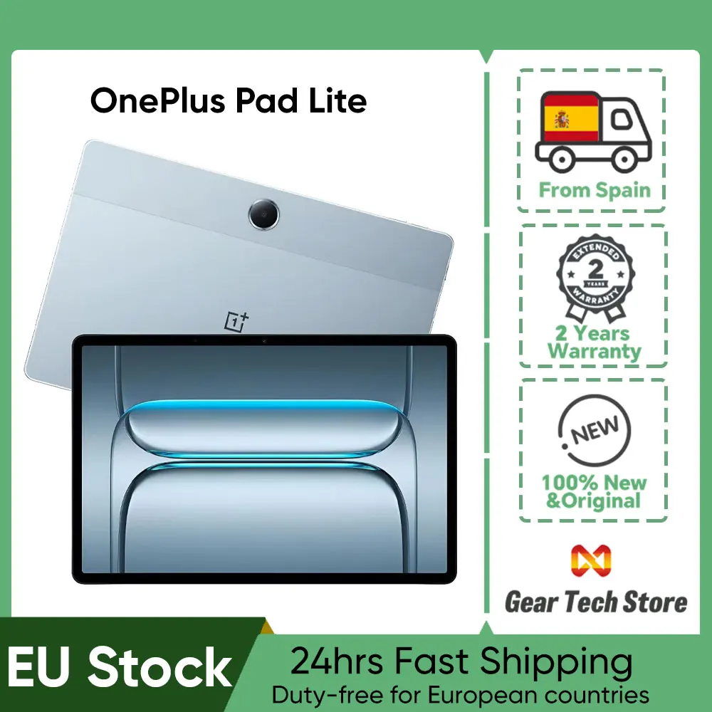 Tablet OnePlus Pad Lite de 11 Pulgadas con Pantalla de 90Hz para Cuidado de la Vista, Batería Súper Grande de 9340 mAh y MediaTek Helio G100