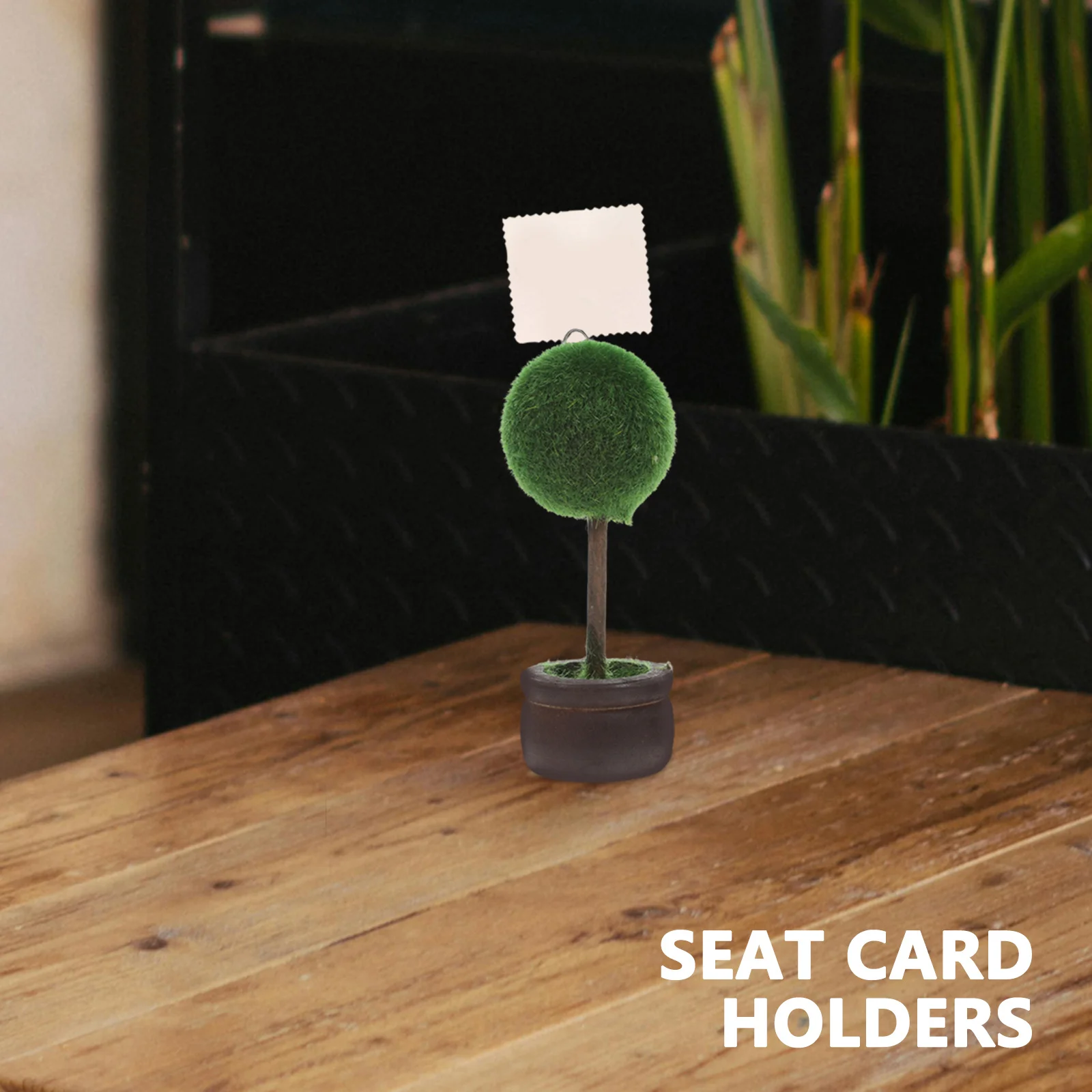 

2pcs Table Number Holders Rustic Farmhouse Wedding Party Decor Mini Name Card Holder For Dinner Menu Stand Photo Display Green