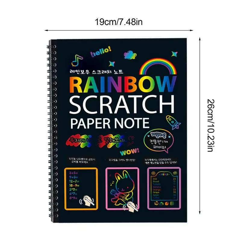 Scratch And Sketch Books Thickened Colorful Cardboard Scratch Book Educational Kids Art Book Multifunctional Painting Supplies