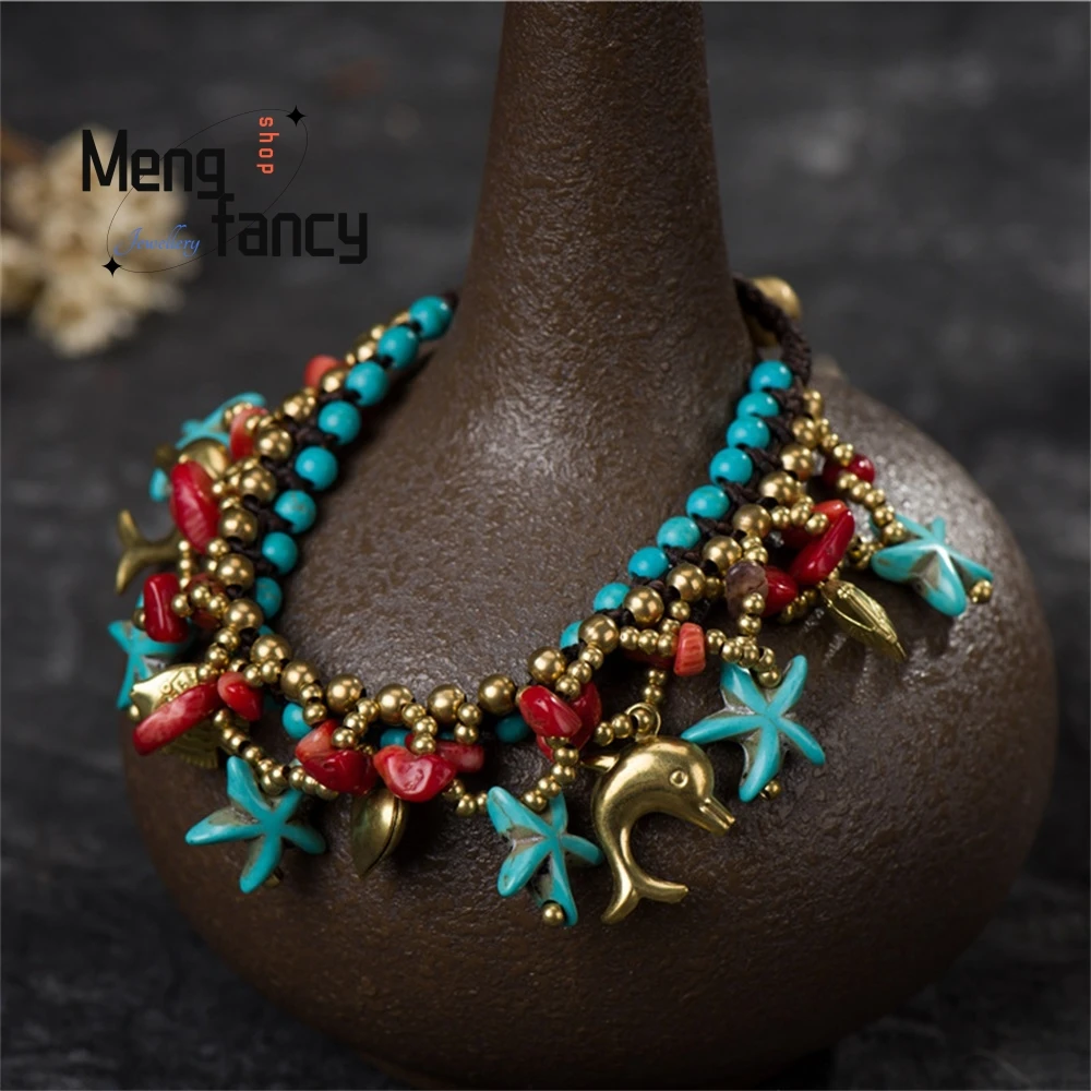 

Bohemian-Style Starfish Pendant Women's Bracelet, Ethnic And Exotic Woven Hand-Woven Bracelet Fashion Jewelry Best Selling