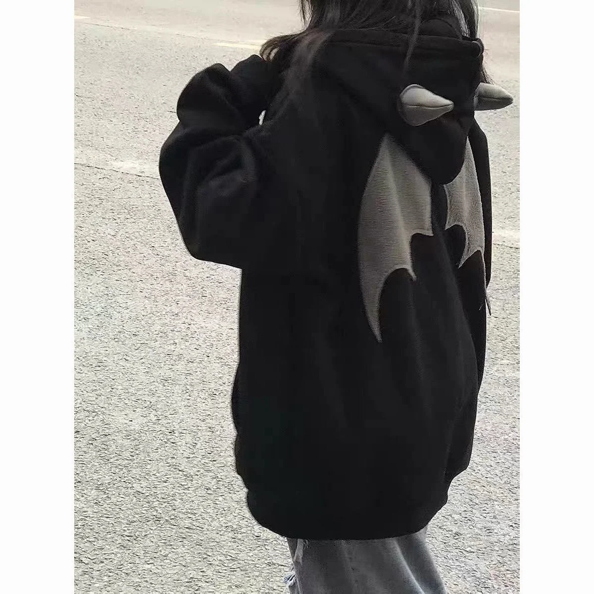 Cool Evil Horns Hoodies Women Men Vintage Harajuku Hoodie Zip Up Sweatshirt Hip Hop Y2k Aesthetic Grunge Cardigan Tops Girl - view 5