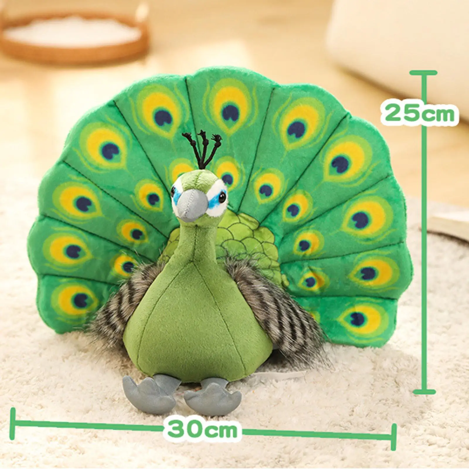 Peluche infantile farcito in cotone PP pavone giocattolo divano letto bambola animale di simulazione carina
