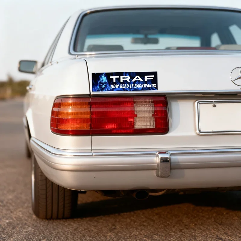 

Gift for Her, Gift for Him, Window Bumper Vinyl Sticker TRAF Rewind Car Stickers: Fun Car Waterproof Vinyl Spoof Stickers