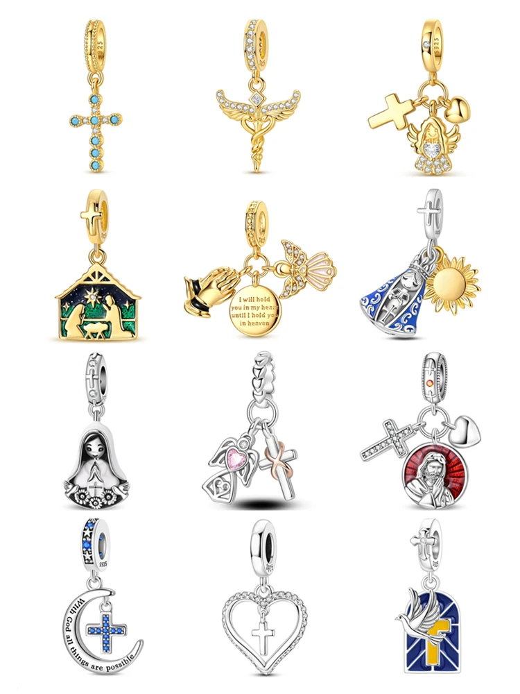 Charms Silver 925 Religious Symbol, Glowing Magic Eye Beads Fit Charms Plata 925 Original Bracelet Beads Women Jewellery Making