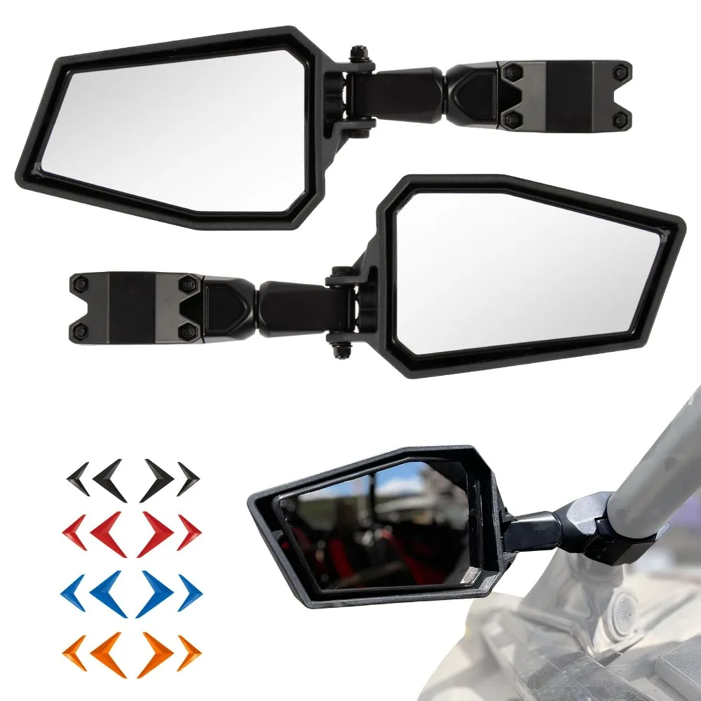 

UTV Side Mirrors Rear View Racing Mirrors For Polaris RZR 800 900 XP Turbo Pioneer Talon Maverick SXS with 1.75"-2" Roll Bar