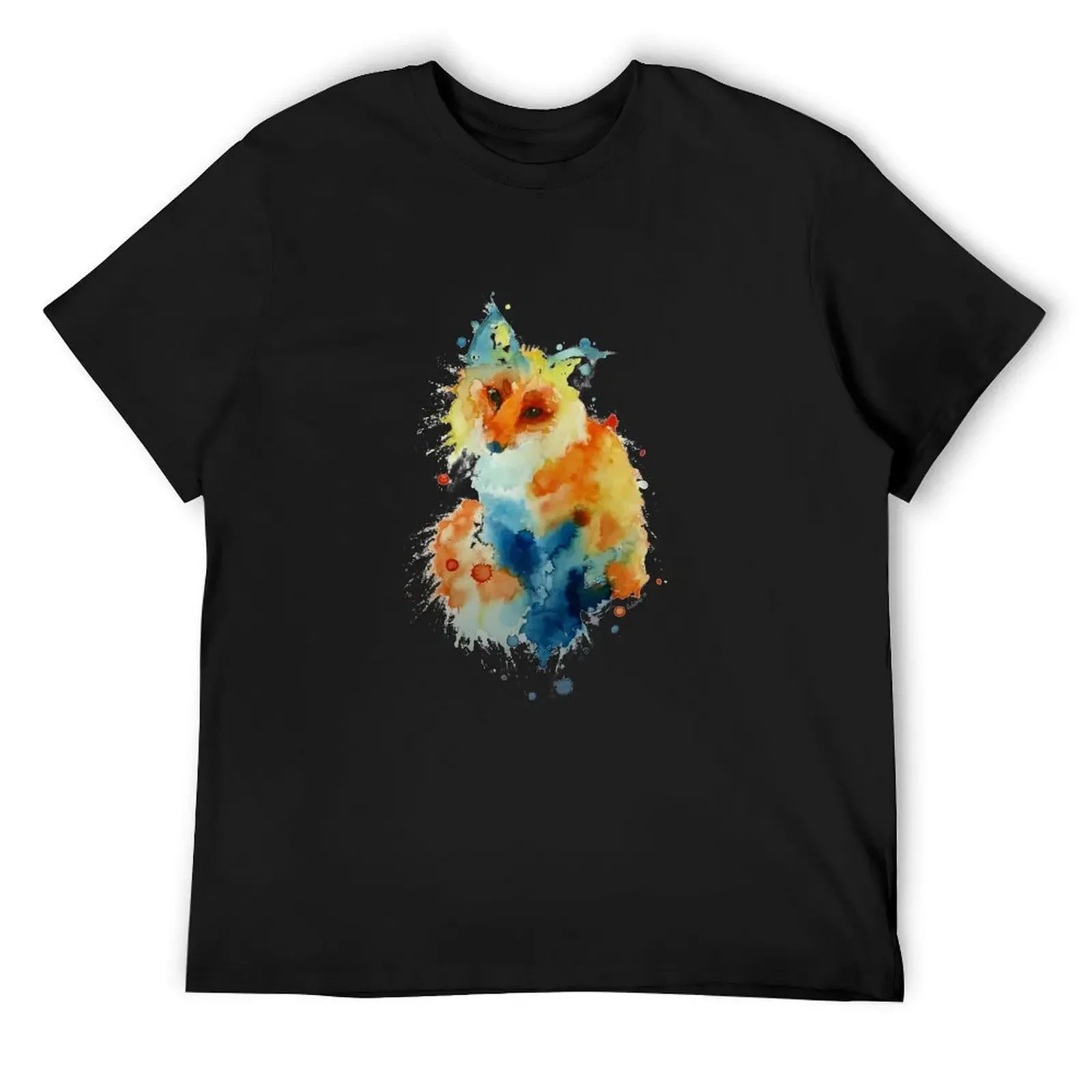 

Charlotte's Watercolour Fox (White) T-Shirt gifts for boyfriend shirts graphic custom shirt T-shirts man Men's cotton t-shirt