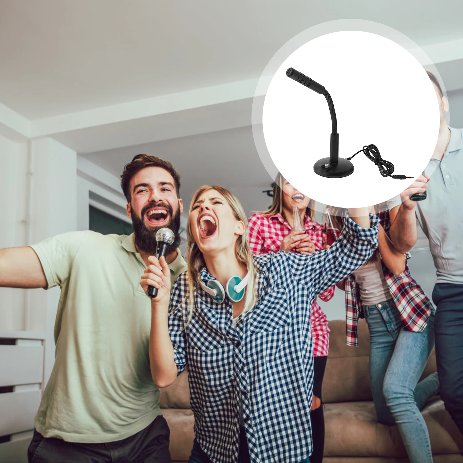 

Plastic Microphone for Laptop 3.5mm Interface Game Chat Live Streaming Mic Durable Modern Lightweight Stable Base