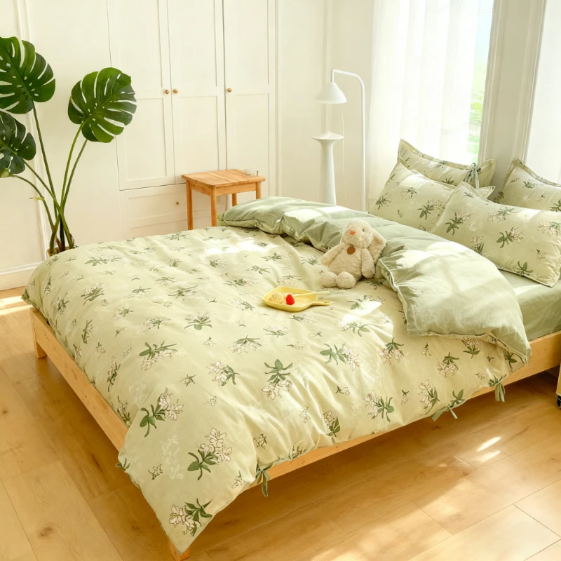 

Hotel Quality Duvet Cover 150x200cm Anti Allergy Easy Care for Students Breathable Cotton Blend Fabric Anti Mite Washed