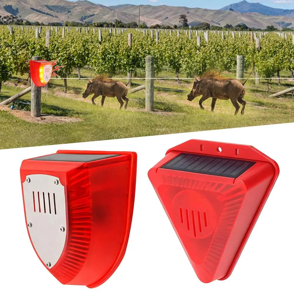 Solar Alarm Lamp Siren Wireless Motion Sensor Outdoor Waterproof Alarm Light Drive Away Wolf Wild Alarm System Detector