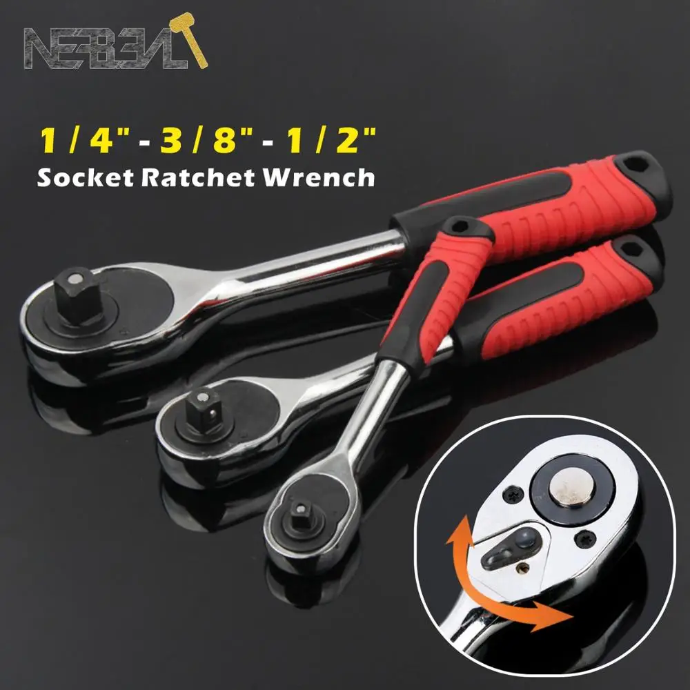 

1/4" 3/8" 1/2" Socket Wrench Ratchet Wrench CR-V Wrench Spanner for Bicycle Motorcycle Car Repairing Tool Set Common Sockets