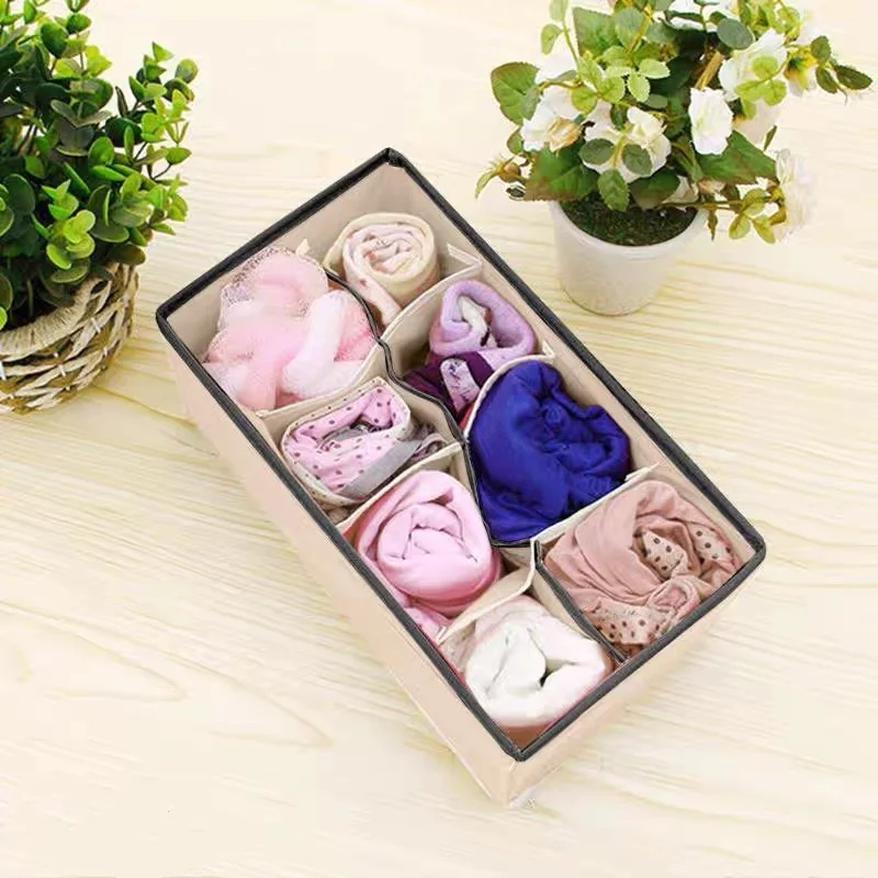 4Pcs/set Foldable Underwear Storage Box Household Non Woven Classification Cases Socks Scarf Bra Wardrobe Drawer Organizer Items