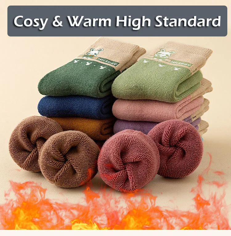 Jungen und Mädchen Socken Winter warme Baumwoll socken Baby Baumwolle verdickte Frotte socken Kinder Winters ocken 5 paare/los – Detail 1