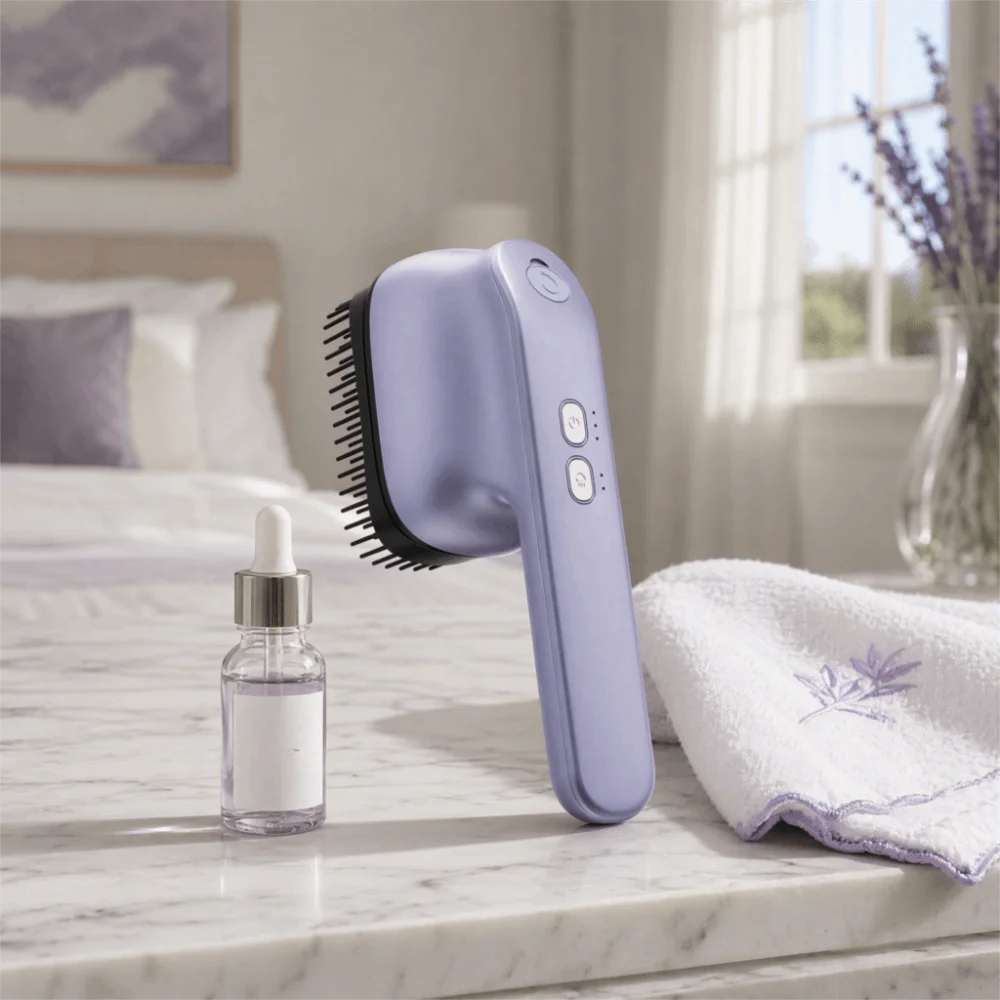 Essential Oil Atomizing Electric Massage Comb Large Spray Portable Scalp Massager 2-in-1 Upgraded Massage Brush Smooth Hair