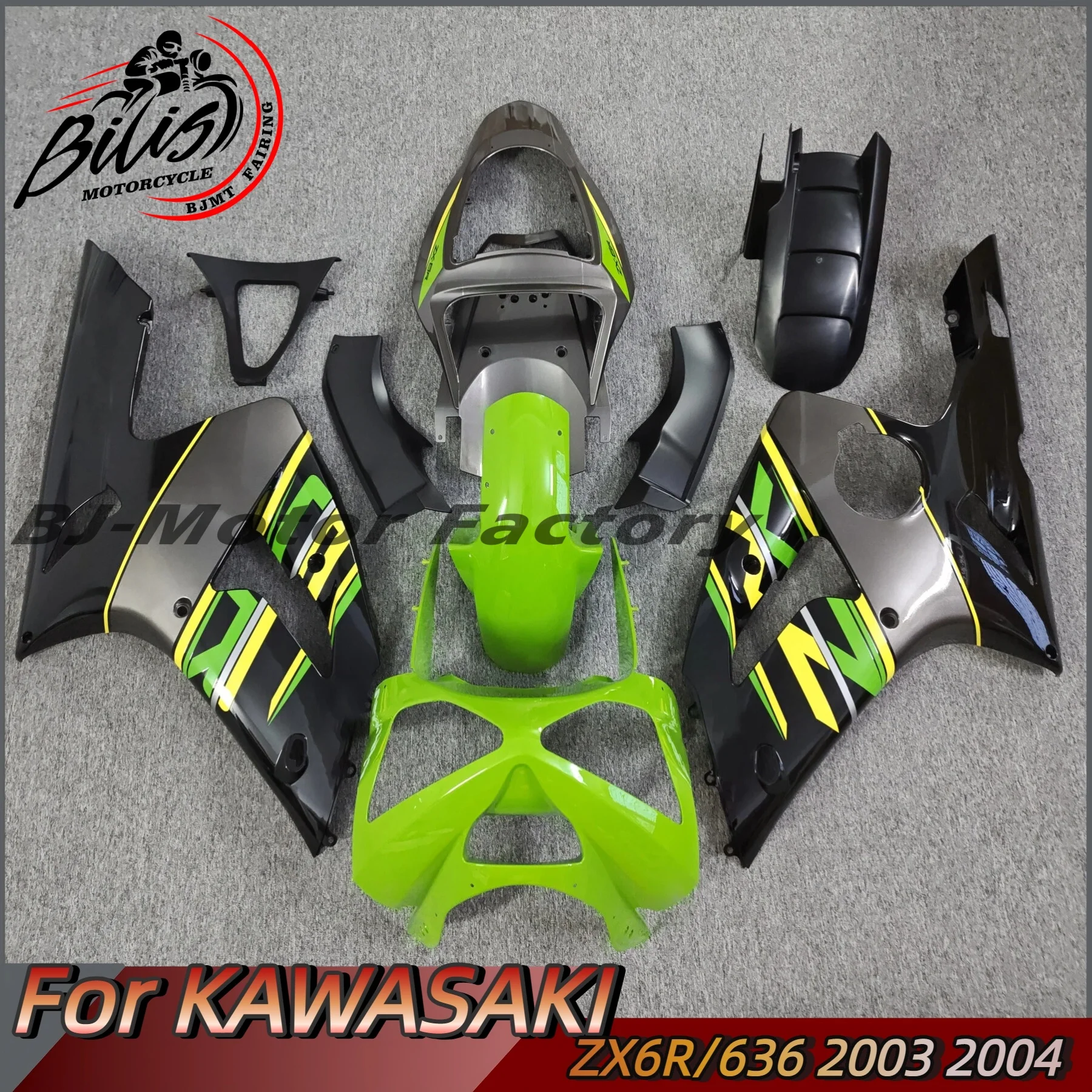 

Hot fairing kit for Kawasaki ZX6R fairings 2003 2004 all glossy black plastic bodywork parts ZX-6R 03 04 Ninja 636