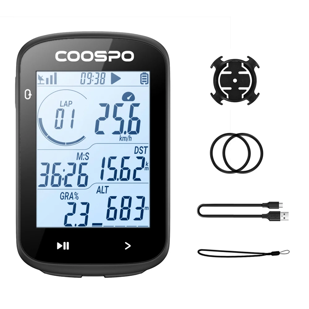 GPS Bike Computer Coospo CS300 Cycle Wireless Speedometer Bicycle Digital Stopwatch Cycling Odometer Cycling Auto Large Display