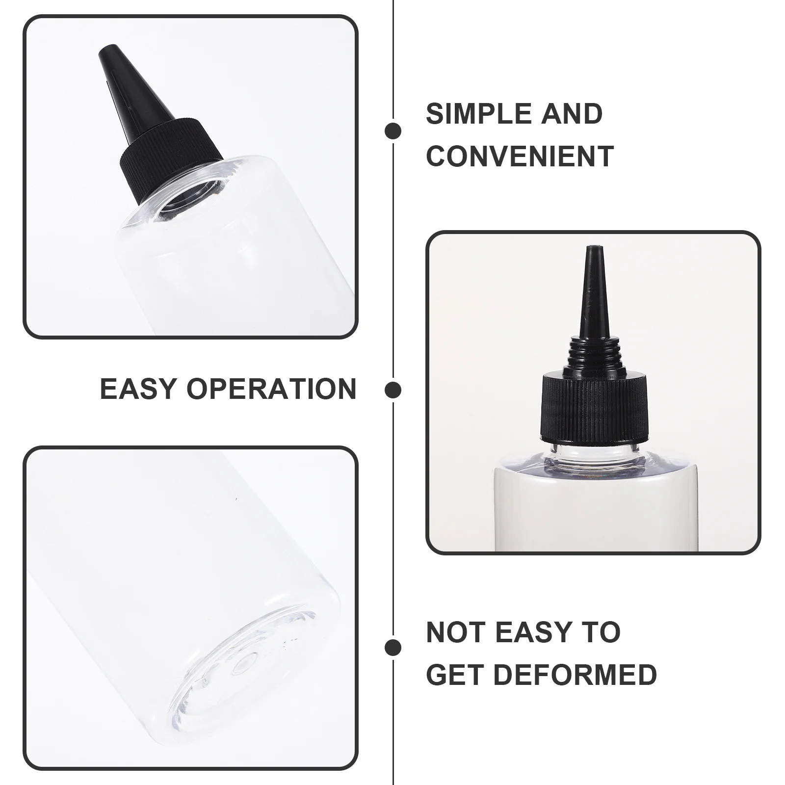 10pcs 250Ml Pointed Mouth Bottle Clear Pet Hair Dye Applicator Transparent Coloring Container For Shampoo Conditioner Scalp - Image 3