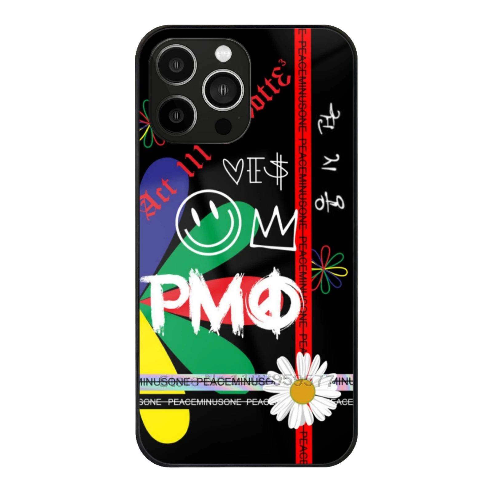 #Pmo4 Phone Case Glass For Iphone15 14 13 11 12 Pro Max Mini Xr X Xs 6 7 8 Plus Cover Gdragon Ygfamily Kpop 2Ne1 Winner Ikon