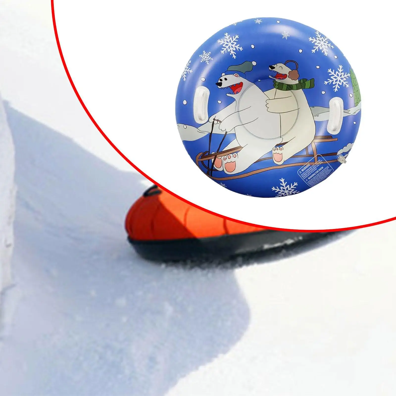 Aufblasbarer Schneeschlauch, aufblasbarer Schneeschlitten, 33,46 Zoll Durchmesser, Zubehör für Winterschnee