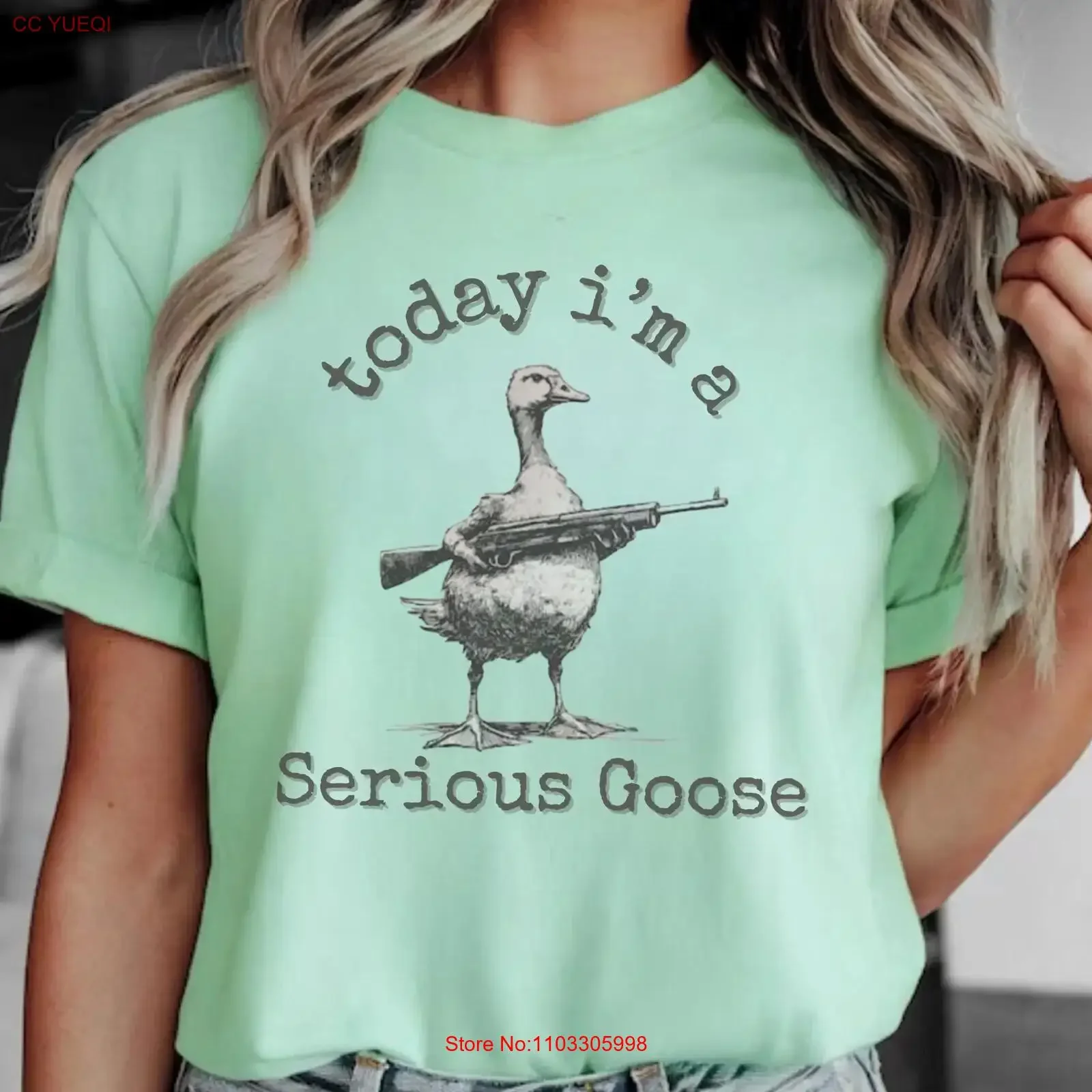 T-shirt drôle et amusant « Silly Goose Serious Unhinged » avec citation sarcastique « Today I'm Bella Canvas », style vintage délavé, unisexe, streetwear doux pour homme