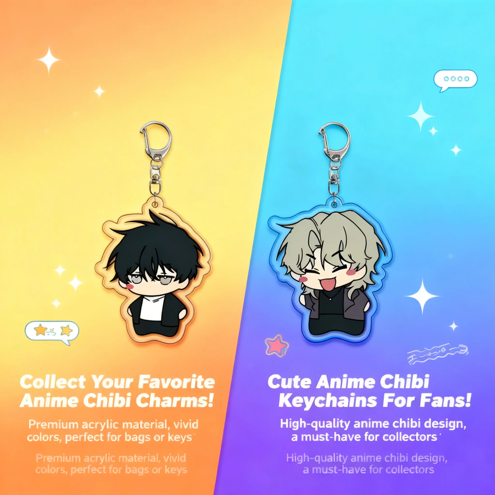 

Korean acrylic double sided keychain BL anime Twilight Saga cute backpack pendant layered decoration