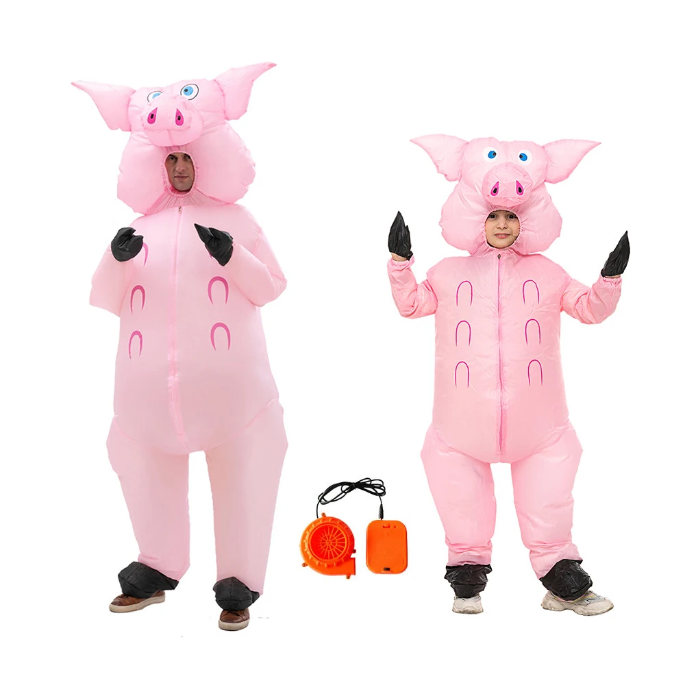 

Animal Funny Inflatable Pink Pig Cosplay Costume Suit Adult Kids Fancy Dress Performance Clothes Halloween Carnival Theme Party