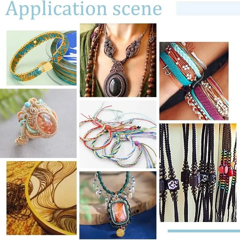 حبل قطن مشمع 0.45 مم 80 م لصنع خرز المجوهرات والحرف اليدوية بطول 80 متر خيط بوليستر لقلادة السوار ماكي #5