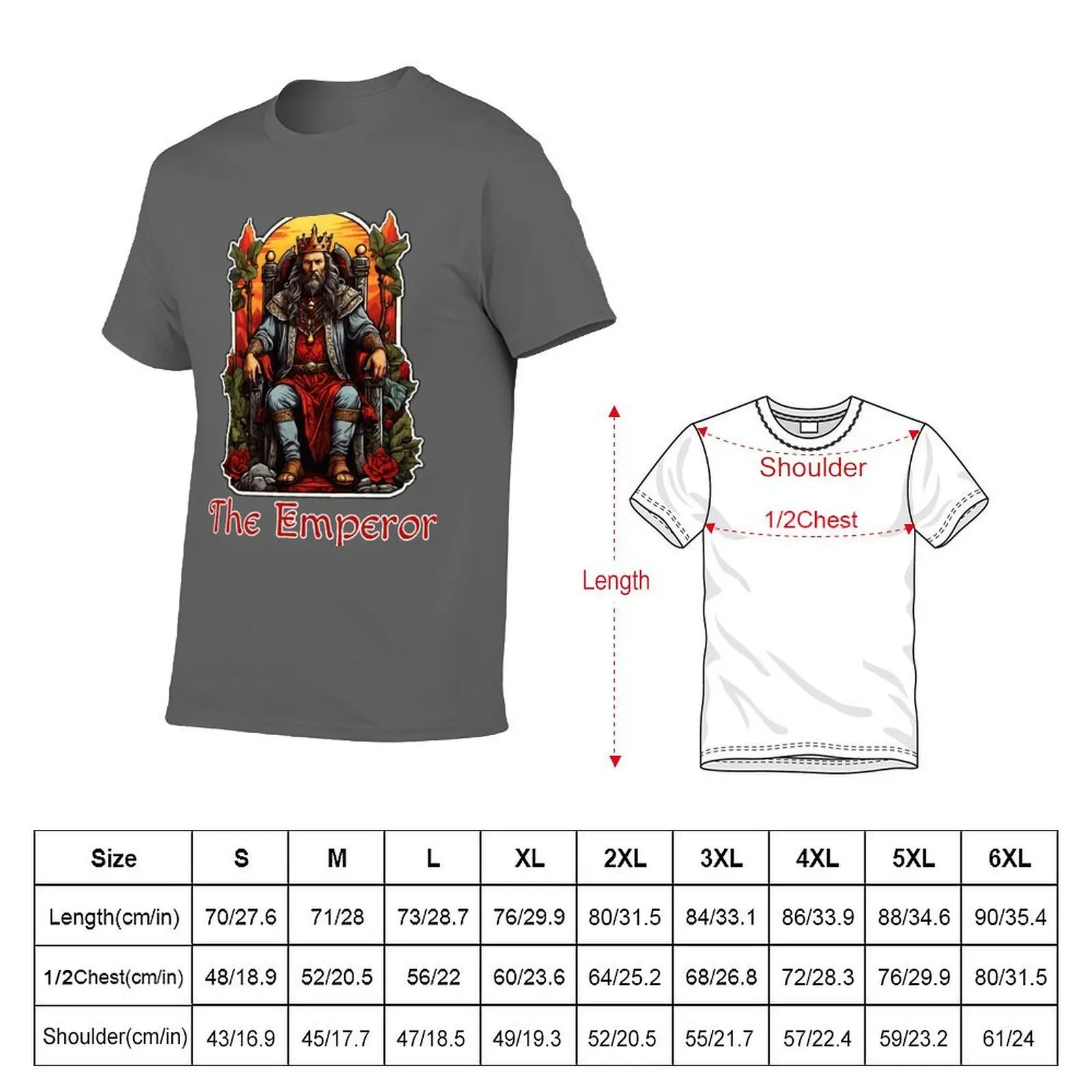 Sunset Arcana Tarot at on Emperor Major Throne a The Card T-Shirt Work Style Casual T-Shirt