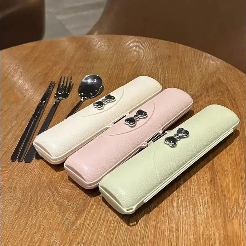 ポータブルステンレス鋼食器、超軽量屋外食器、スプーン、箸、フォークセット、キャンプ用品、家族のハイキング、旅行食器