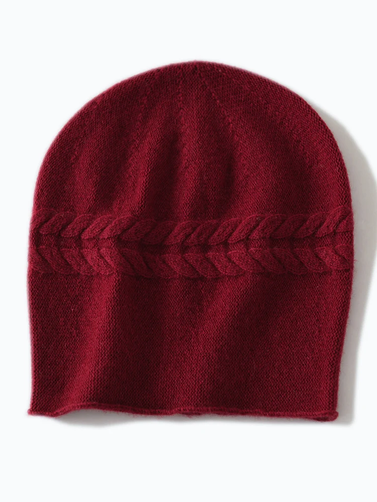 High Quality Winter New Women\'s Cashmere Hats Causal Outdoor Warm Beanies Hat Female Fashion Solid Color Kniited Skullies Cap