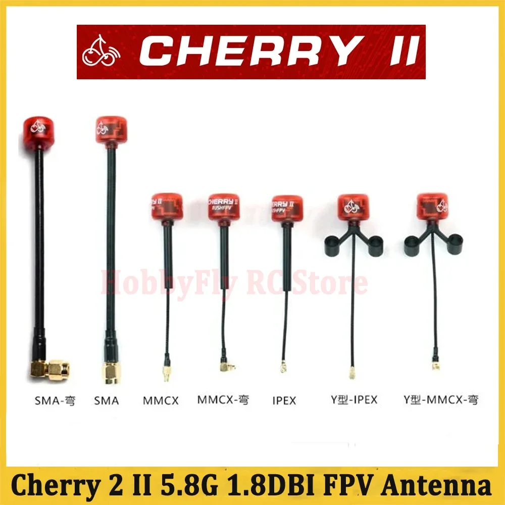 1PCS RUSHFPV Cherry 2 II 5.8G 1.8DBI FPV Antenna LHCP RHCP for FPV Freestyle Analog Digital Drones DIY Parts