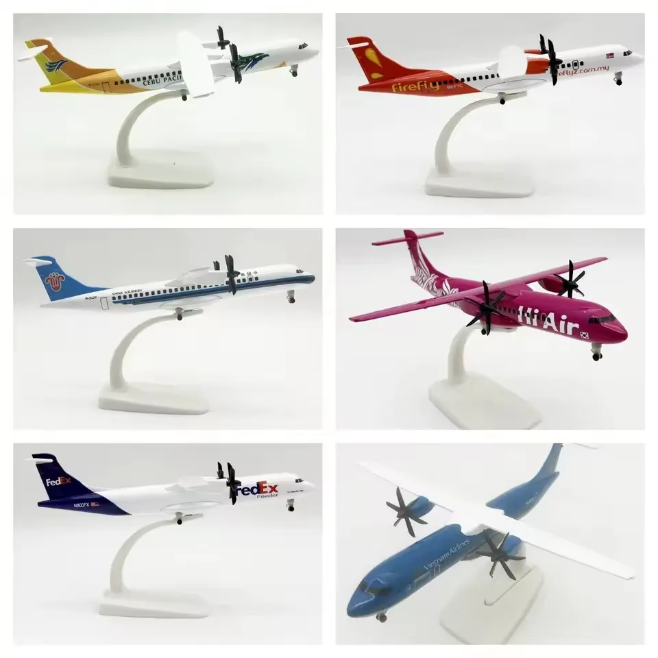 Maquette d'avion de 20 cm (8 pouces) de la série ATR, réplique en alliage, miniatures de collection, avion moulé sous pression, cadeau amusant pour adultes