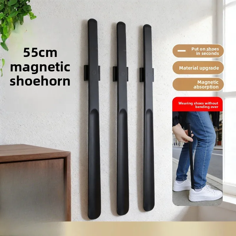 Long Handle Shoe Horn No Bend Solid Wood Magnetic Shoe Helper for Elderly Pregnant Women